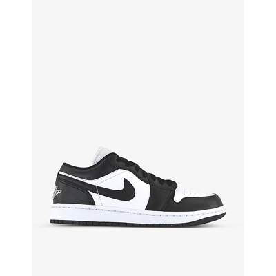 Nike Womens White Black Air Jordan 1 Low Chunky Sole Leather Low-top Trainers