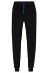 Hugo Boss Stretch-cotton Tracksuit Bottoms With Embroidered Logo In Blue