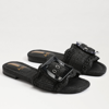 Sam Edelman Women's Bambi Raffia Buckle Slide Sandals Women's Shoes In Black