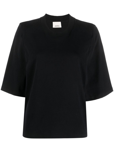 Isabel Marant Crew-neck Organic Cotton T-shirt In Black