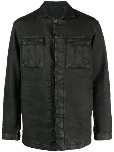 Boris Bidjan Saberi Black Coated Denim Jacket | ModeSens