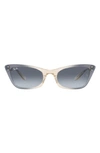 Ray Ban 52mm Transparent Cat Eye Sunglasses In Blue/ Blue Gradient Grey