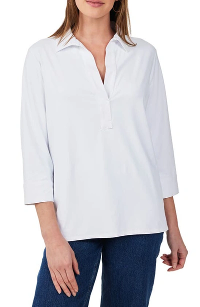 Foxcroft Sophia Jersey Popover Shirt In White