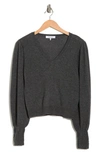 FRAME V-NECK BALLOON SLEEVE CASHMERE & WOOL SWEATER