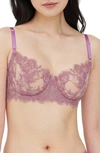 Skarlett Blue Entice Underwire Balconette Bra In Lilac/nyln
