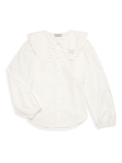 Golden Goose Little Girl's & Girl's Embroidered Boxy Shirt In Off White
