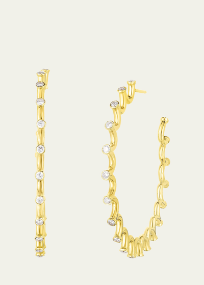 Audrey C. Jewels 18k Yellow Gold Diamond Large Spiral Hoop Earrings