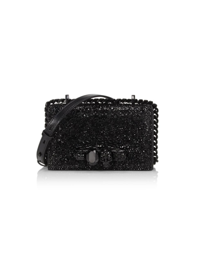 Alexander Mcqueen Women's Mini Strass Jewelled Satchel In Black