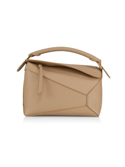 Loewe Puzzle Edge Small Leather Cross-body Bag In Sand
