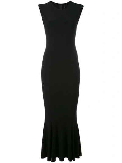 Norma Kamali Fishtail Jersey Maxi Dress In Black