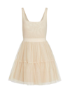 ALICE AND OLIVIA WOMEN'S CHARA TIERED TULLE MINIDRESS
