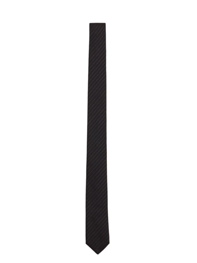 SAINT LAURENT MEN'S STRIPED TIE IN WOOL AND SILK JACQUARD