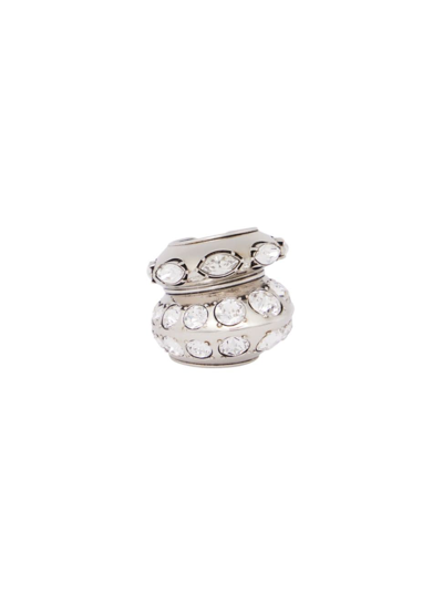 Alexander Mcqueen Jewelled Accumulation Ring In Silver