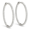 Pompeii3 1.80 Ct Ct Diamond Inside Outside Hoops Vault Lock 14k White Gold 30mm Tall In Multi