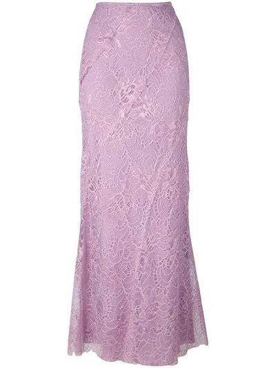 Alberta Ferretti 刺绣半身裙 In Violet