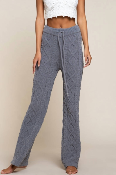 Pol Knit Chenille Pant In Gray In Grey