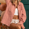BIBI QUILTED GAUZE JACKET IN PEACH