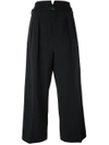 RED VALENTINO RED VALENTINO PLEATED CROPPED TROUSERS - BLACK,NR3RB0V02EU12130383
