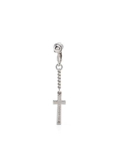 Dsquared2 Cross Pendant Clip-on Earring In Silver