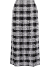 Thom Browne Check-pattern Calf-length Skirt In Black