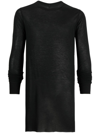 RICK OWENS LONG-SLEEVED MARL-KNIT T-SHIRT