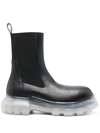Rick Owens Beatle Bozo Leather Ankle Boots In Black