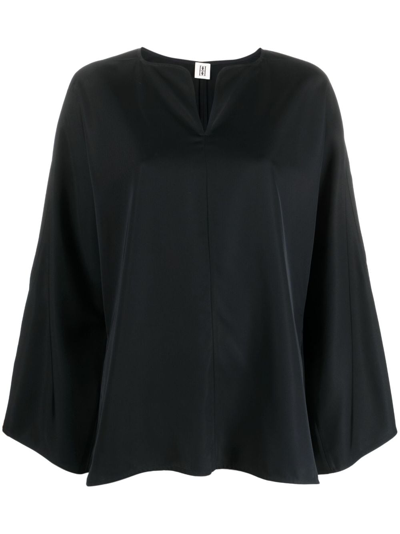 By Malene Birger Slit-sleeve Blouse In Black