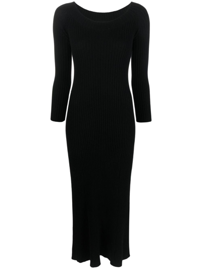Lisa Yang Ribbed-knit Midi Dress In Black