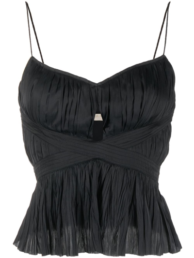 Ulla Johnson Essie Halter Neck Cutout Top In Noir