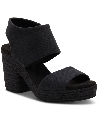 Toms Women's Majora Platform City Sandals In Black Basket Weave