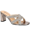 Bella Vita Carmen Womens Faux Leather Rhinestone Heels In Gold