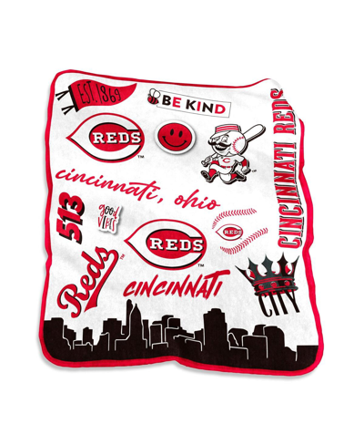 Logo Brands Cincinnati Reds 50'' X 60'' Native Raschel Plush Throw Blanket In Multi