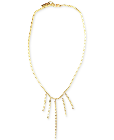 Minu Jewels Gold-tone Box Chain Fringe Statement Necklace, 16" + 1" Extender