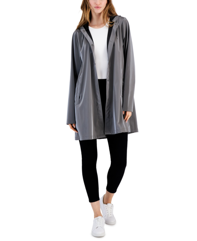 Rains Women's Hooded A-line Rain Jacket In Metallic Grey