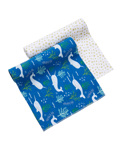 Breathablebaby Active Swaddle Blanket 2 Pack In Narwal Gold Dots