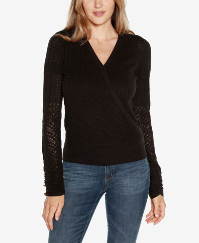 Belldini Black Label Women's V-neck Surplice Sweater