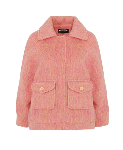 Nocturne Wool Blend Coat In Pink