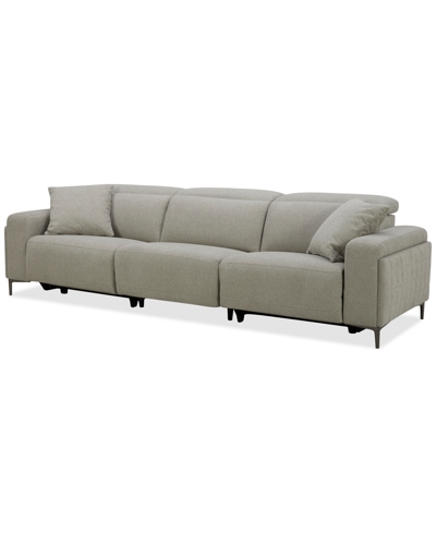 Furniture Adney 121" 3 Pc Zero Gravity Fabric Sectional With 2 Power Recliners, Created For Macy's In Dove
