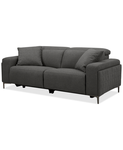 Furniture Adney 88" 2 Pc Zero Gravity Fabric Sofa With 2 Power Recliners, Created For Macy's In Metal