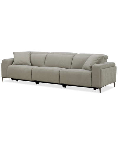 Furniture Adney 121" 3 Pc Zero Gravity Fabric Sectional With 3 Power Recliners, Created For Macy's In Dove