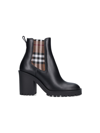 BURBERRY CHECK INSERT ANKLE BOOTS