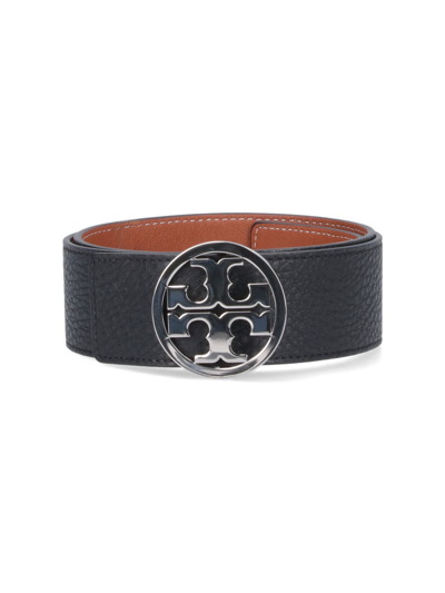 Tory Burch 'miller' Reversible Belt In Black  