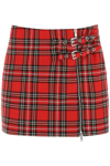 ALESSANDRA RICH MINI SKIRT WITH BUCKLES AND ZIP
