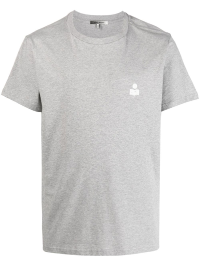 Isabel Marant Logo-print Organic-cotton T-shirt In Grey