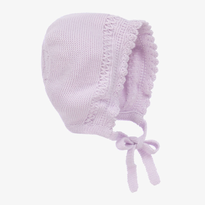 Artesania Granlei Baby Girls Lilac Purple Knitted Bonnet