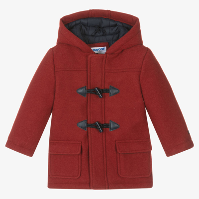 Mayoral Babies' Boys Red Hooded Duffle Coat