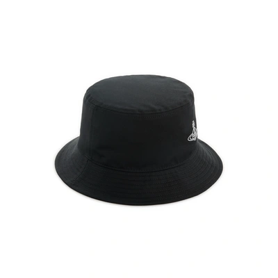 Vivienne Westwood Orb Logo-embroidery Bucket Hat In Black