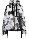 Khrisjoy Bandana Print Khris Hooded Down Jacket In Black  