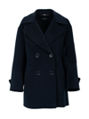 S Max Mara ' Woman Coat Midnight Blue Size 16 Wool In Blue