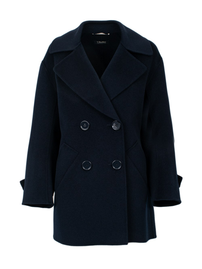 's Max Mara Woman Coat Midnight Blue Size 16 Wool